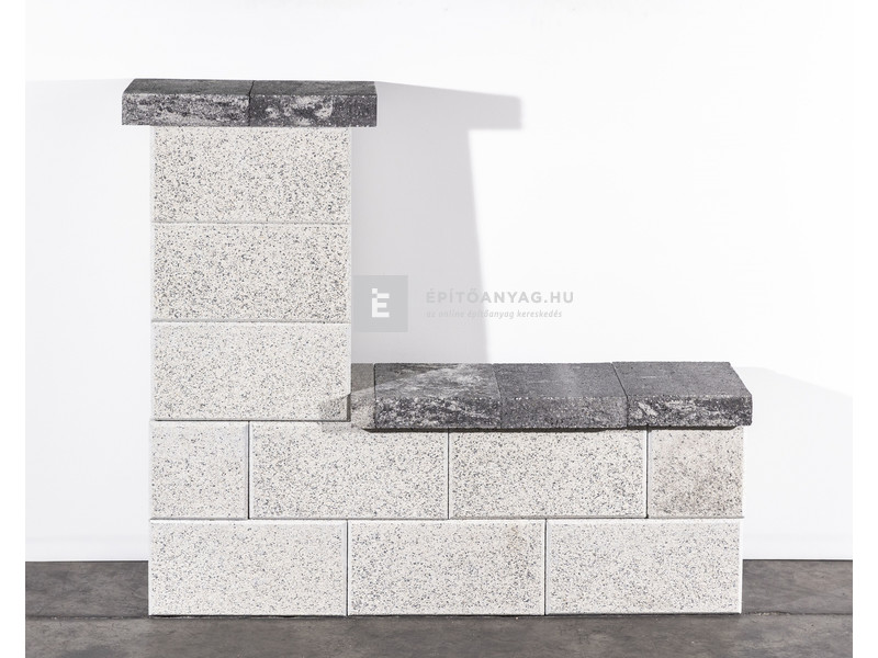 Leier Modern Kerítéskő sarokelem finomszórt törtfehér 40x20x20 cm