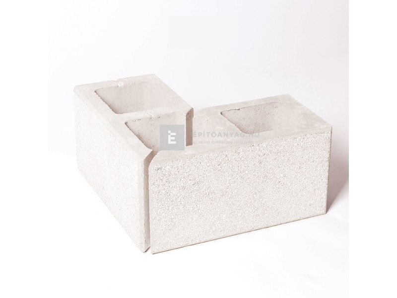 Leier Modern kerítéskő sarokelem finomszórt, törtfehér 20x40x20 cm