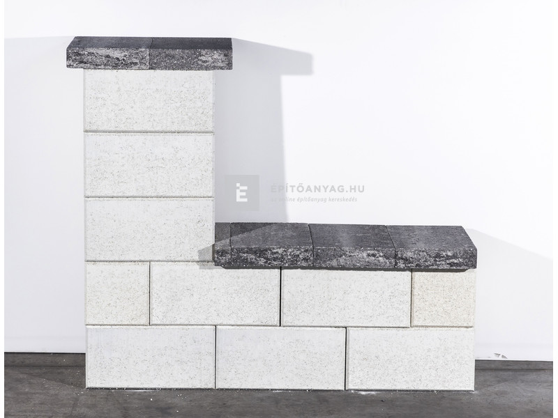 Leier Modern Kerítéskő sarokelem natúr törtfehér 40x20x20 cm