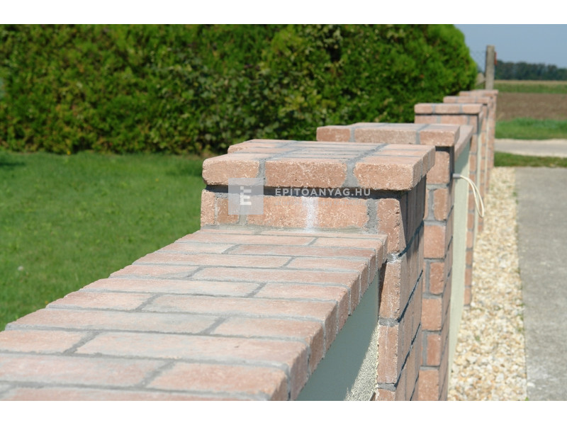 Leier Patio térkő és falazóelem antik, téglavörös melírozott 12,4x25x5 cm