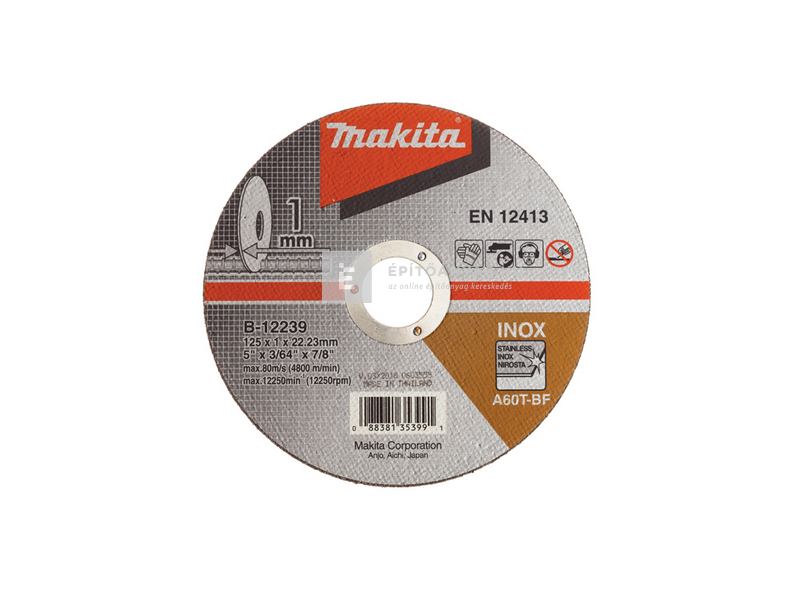 Makita vágótárcsa inox, 125 mm