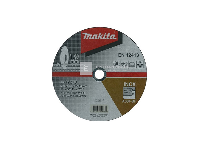 Makita vágótárcsa inox, 230 mm