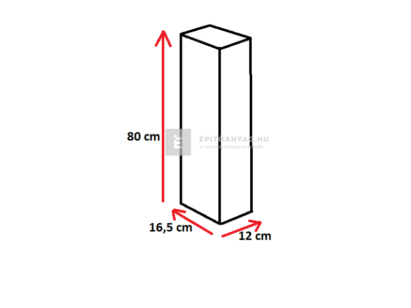 Semmelrock Citytop Paliszád antracit 80x12x16,5 cm