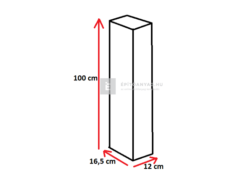 Semmelrock Citytop Paliszád szürke 100x12x16,5 cm