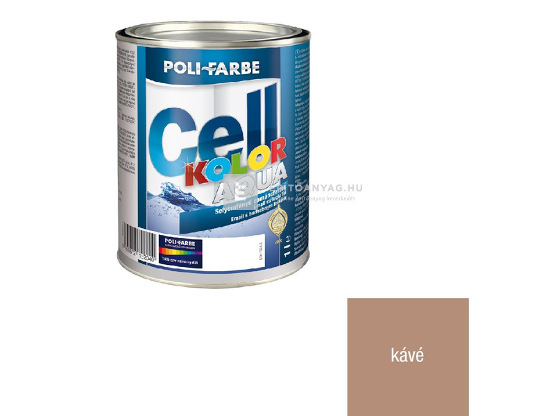 Poli-Farbe Cellkolor Aqua Zománcfesték selyemfényű kávé 1 l