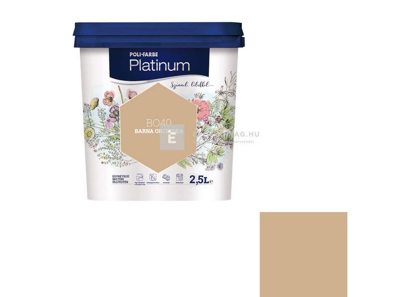 Poli-Farbe Platinum Beltéri falfesték BO40 barna orchidea 2,5 l