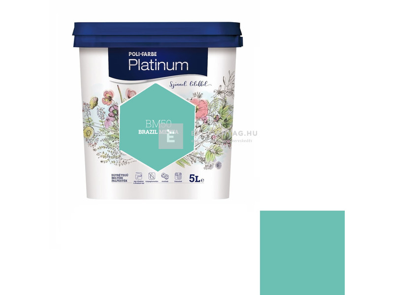 Poli-Farbe Platinum Beltéri falfesték BM50 brazil menta 5 l