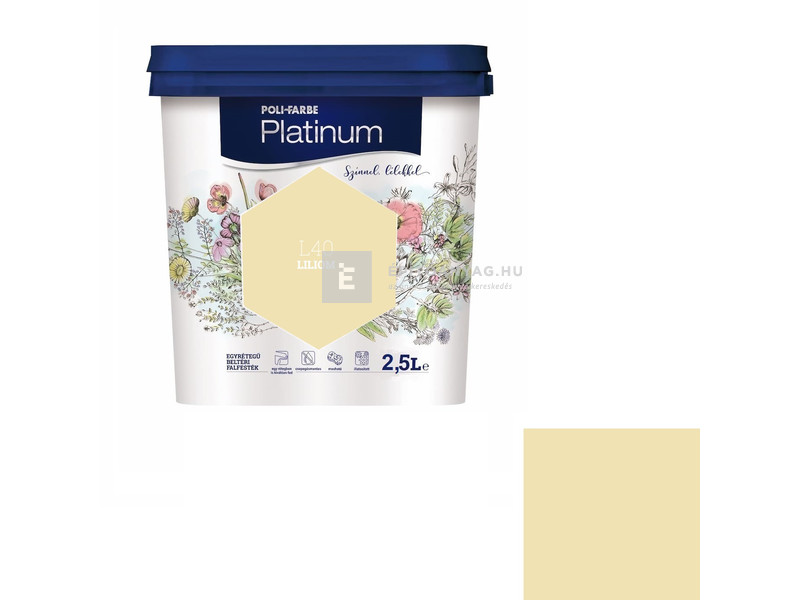 Poli-Farbe Platinum Beltéri falfesték L40 liliom 2,5 l