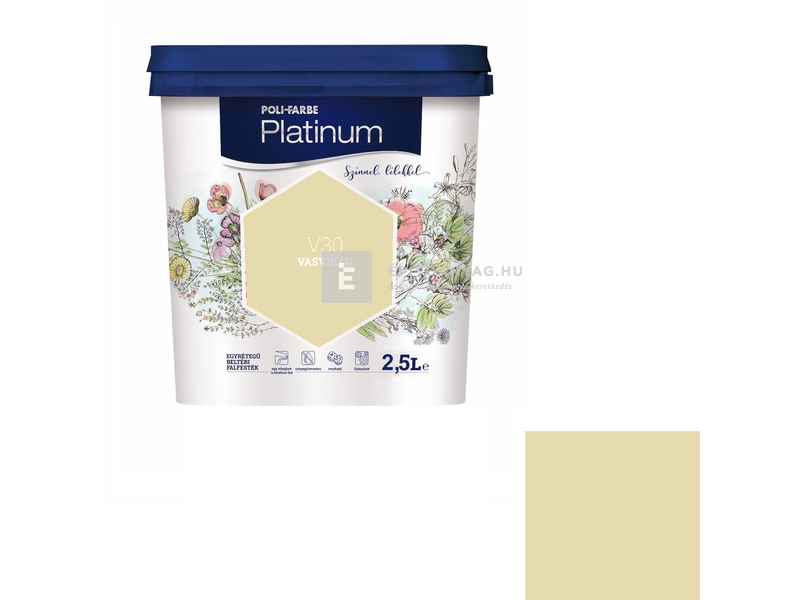 Poli-Farbe Platinum Beltéri falfesték V30 vasvirág 2,5 l