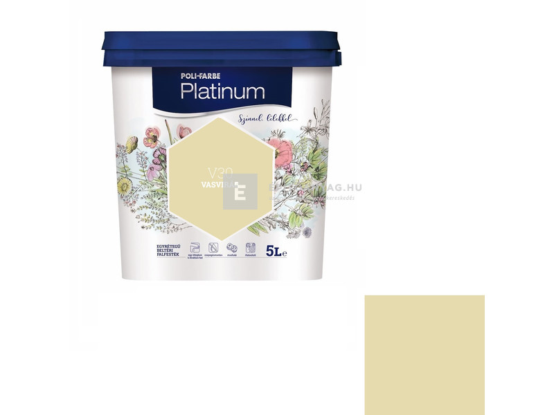 Poli-Farbe Platinum Beltéri falfesték V30 vasvirág 5 l