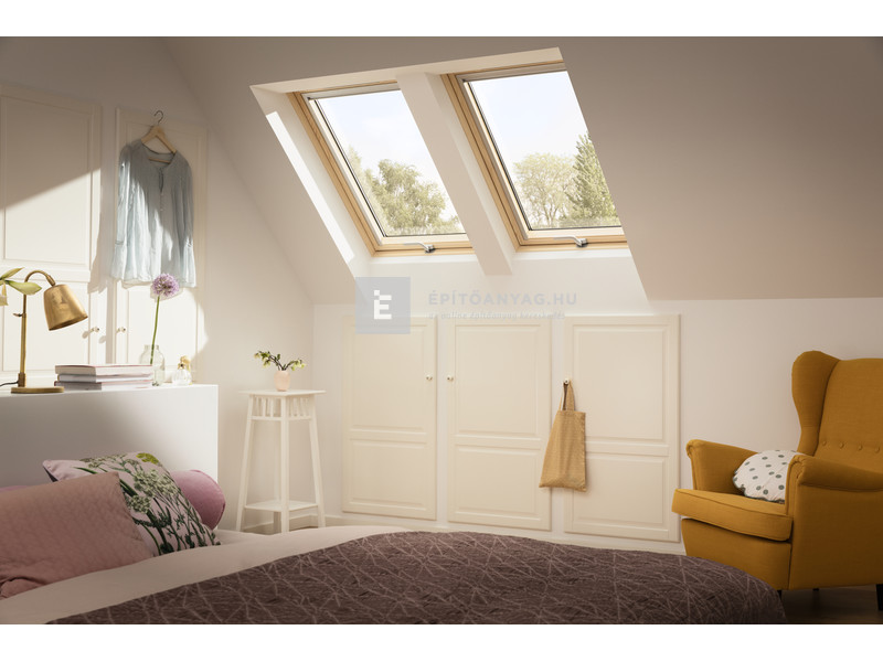 Velux GZL MK10 1051B Standard fa billenő tetőtéri ablak, alsó kilincs 78x160 cm