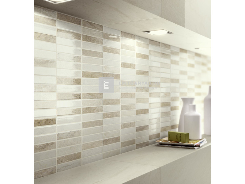 Ragno Grace bianco mosaico fényes 20x50 dekor falicsempe, 00R4DJ14 1,4 m2/cs