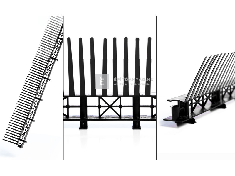 Ereszszellőző léc + fésű fekete 1 m