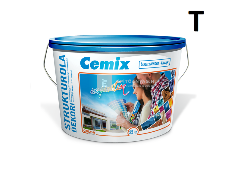 Cemix-LB-Knauf Strukturola Dekor Diszperziós színezővakolat, dörzsölt 2 mm 4001 white, 25 kg