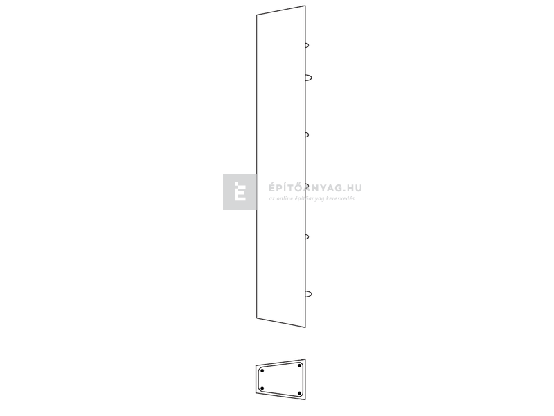 KK Kavics Atlasz K16C Vasbeton oszlop 10x15x240 cm