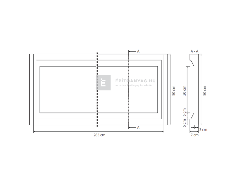 KK Kavics Atlasz Kerítéspalló vasbeton KL 300x50x7 cm