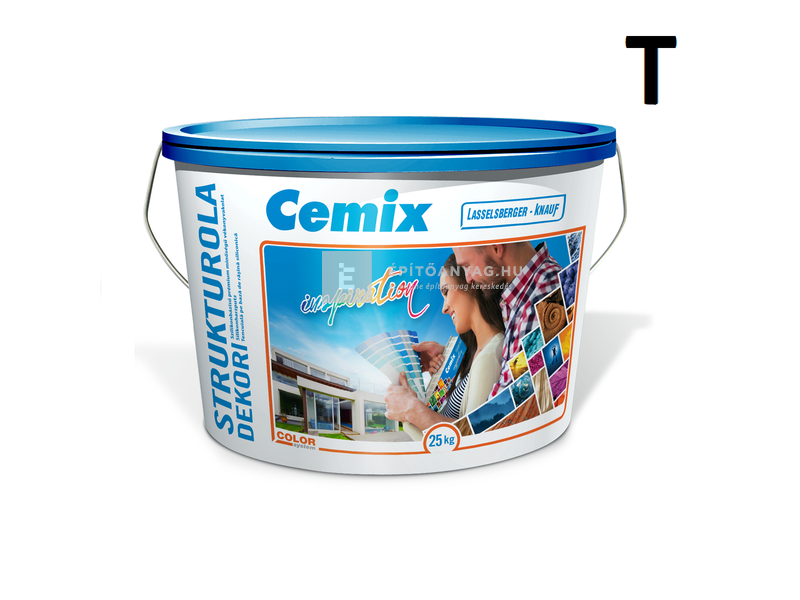 Cemix-LB-Knauf StruktorOla Dekor Diszperziós színezővakolat, kapart 1,5 mm 4001 white 25 kg