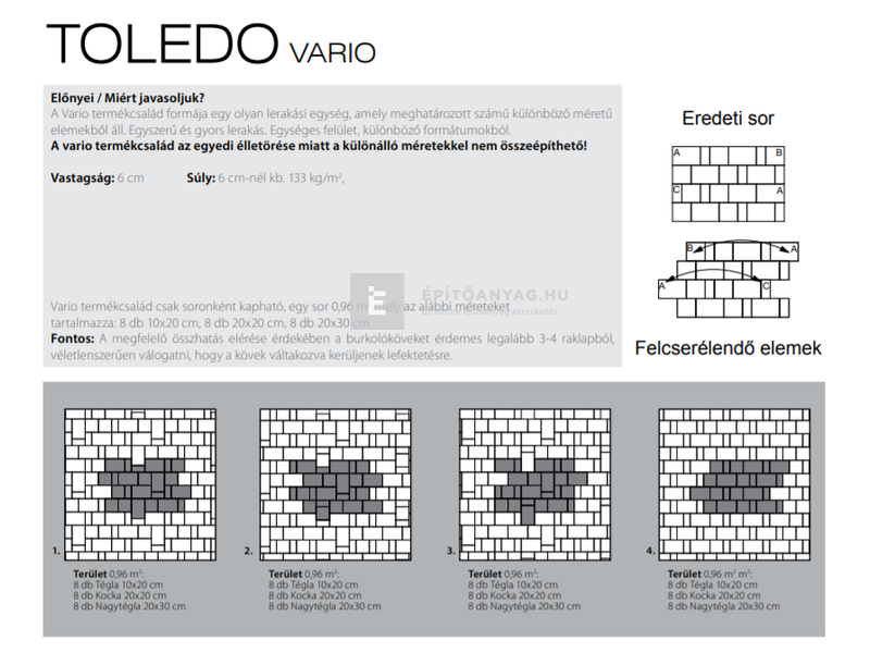 KK Kavics Toledo Vario Kombi térkő andezit 6 cm