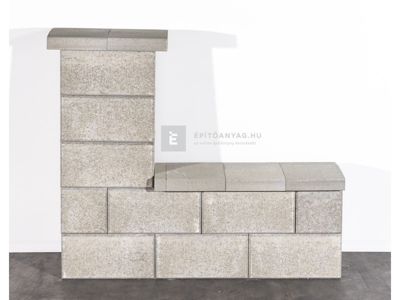 Leier Modern kerítéskő sarokelem natúr agyagszürke 40x20x20 cm