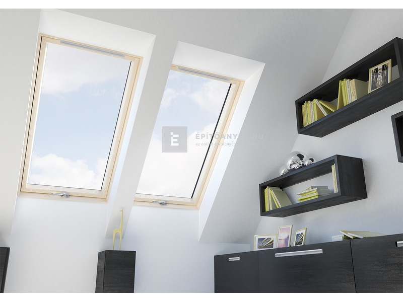 Fakro FTP-V U4 FSC Billenő fa tetőablak, 3 rétegű üveggel méret: 06, 78x118 cm