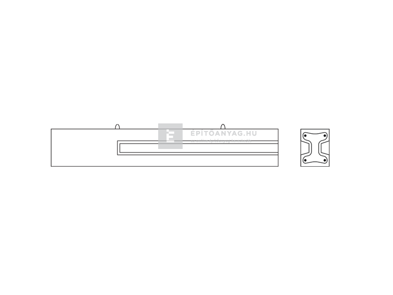 KK Kavics Atlasz Hornyolt vasbeton oszlop K22a 290x14x16 cm
