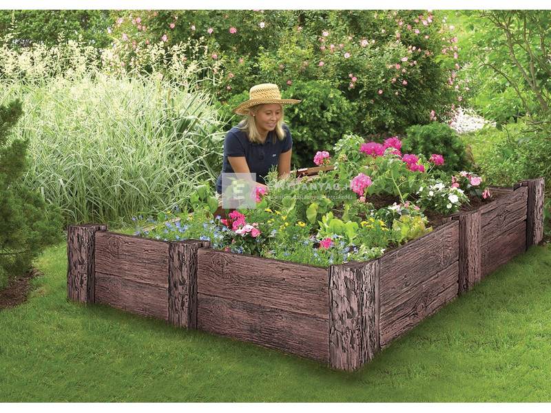 Fabrostone Kiskert szegély sarok elem, fa hatású