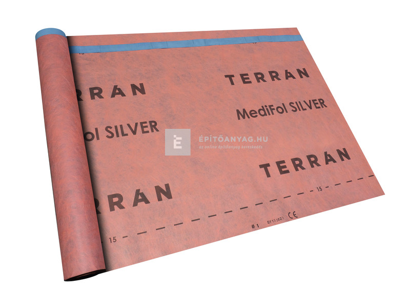 Terrán Medifol Silver páraáteresztő tetőfólia 230 g, 2 ragasztósávval 37,5 m2