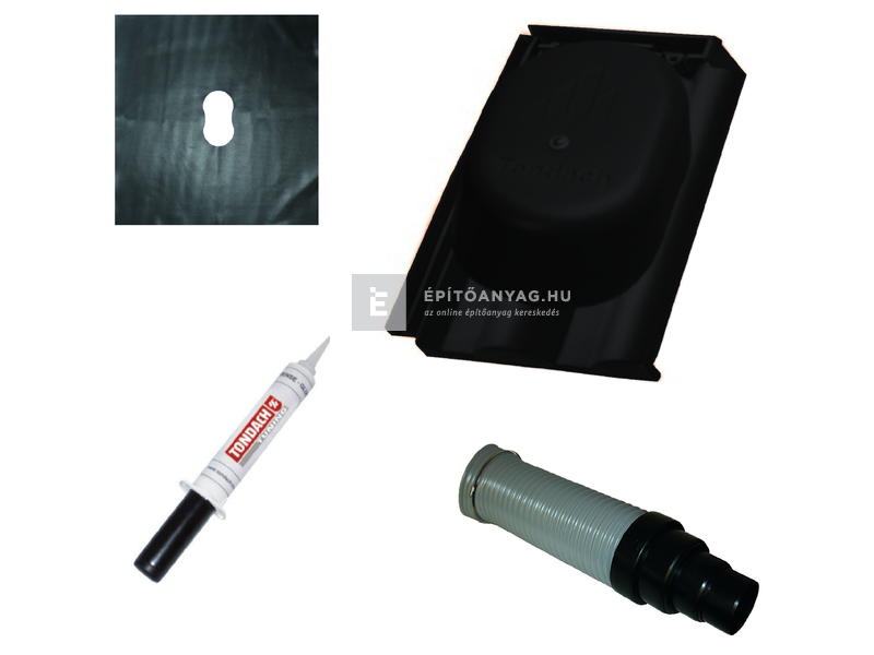 Tondach Twist csatornaszellőző szett Amadeus üvegmáz fekete