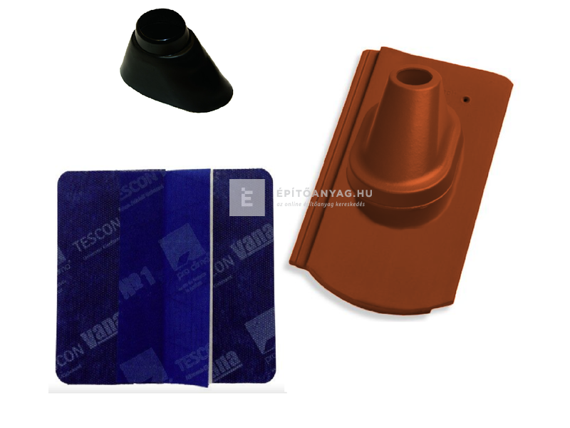 Tondach Kékes/Pilis ívesvágású antennakivezető szett FusionProtect piros