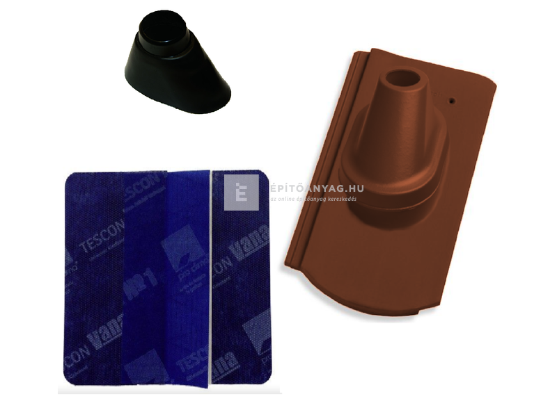 Tondach Kékes/Pilis ívesvágású antennakivezető szett FusionProtect rézbarna