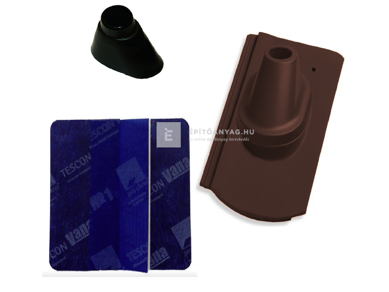 Tondach Kékes/Pilis ívesvágású antennakivezető szett FusionProtect sötétbarna