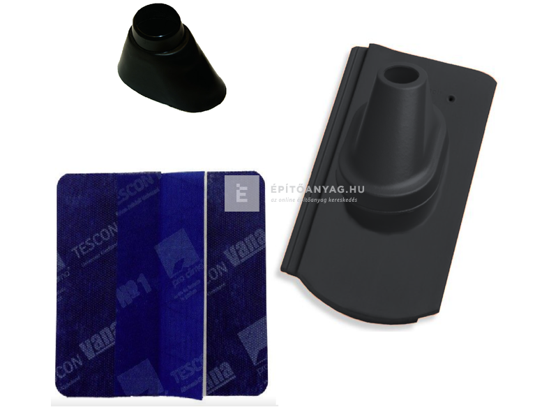 Tondach Kékes/Pilis ívesvágású antennakivezető szett FusionProtect antracit