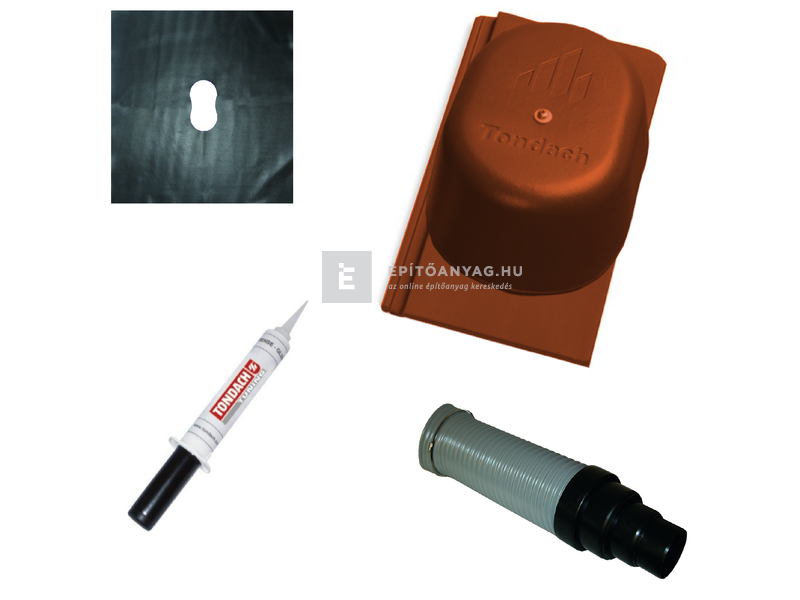 Tondach Kékes/Pilis/Pilis Max egyenesvágású csatornaszellőző szett FusionProtect piros