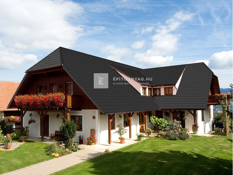 Tondach Kékes Plus Ívesvágású Alapcserép Fusion Protect antracit/fekete