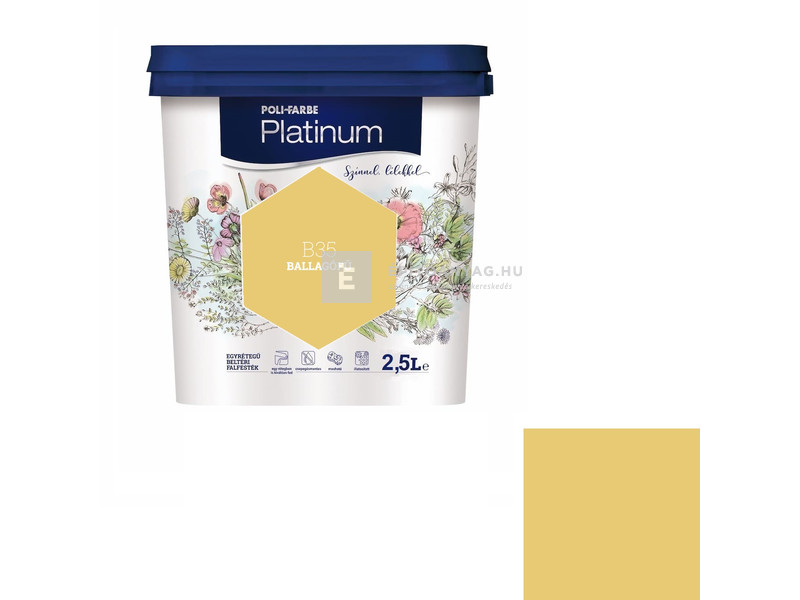 Poli-Farbe Platinum Beltéri falfesték B35 ballagófű 2,5 l
