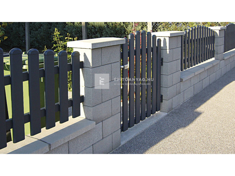 Semmelrock Rivago Kerítéselem Slim félkő középszürke 20x20x9 cm