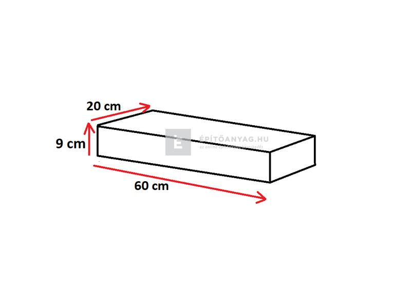 Semmelrock Rivago Kerítéselem Slim nagykő középszürke 60x20x9 cm