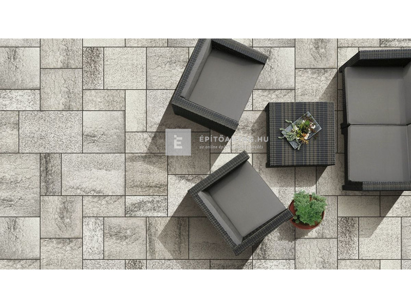 Semmelrock Umbriano Kombi térkő gránitszürke-fehér 6 cm