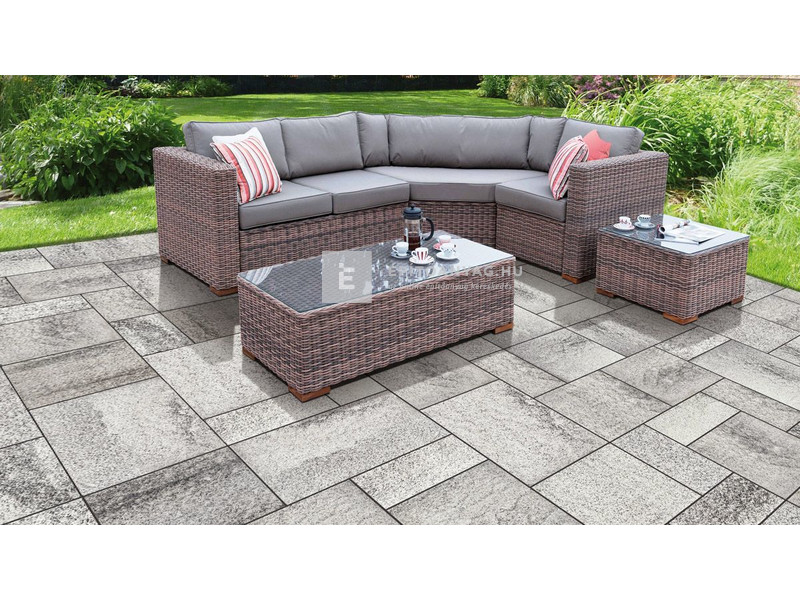 Semmelrock Umbriano Kombi térkő gránitszürke-fehér 6 cm