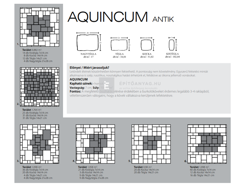 KK Kavics Project Aquincum Térkő kocka homok 14x14 cm 7 cm