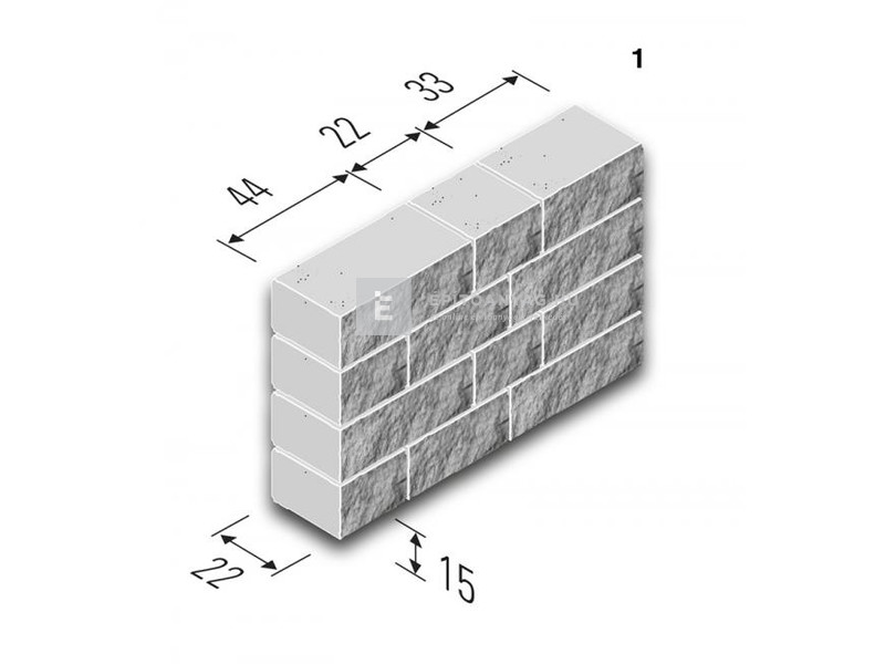 Viastein Mattone Tres Via+ Falazóelem antracit/fehér árnyalt 15 cm 24 db/rkl