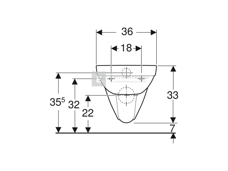 Geberit Selnova Square fali WC mélyöblítésű, 35x34x53 cm