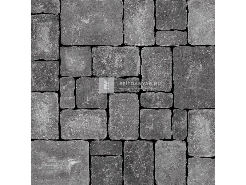 Semmelrock Castello Antico Kombi térkő szürke-fekete 6 cm