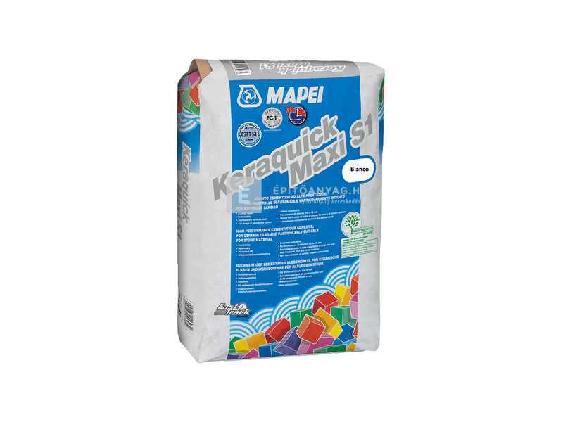 Mapei Keraquick Maxi S1 gyorskötő kerámiaburkolat-ragasztó C2FT S1 fehér 23 kg