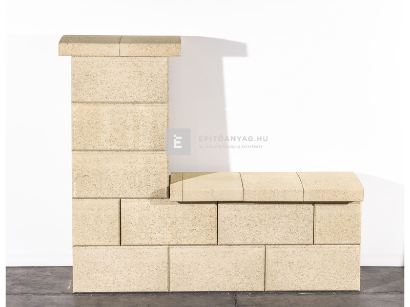 Leier Modern kerítéskő sarokelem natúr beige 40x20x20 cm