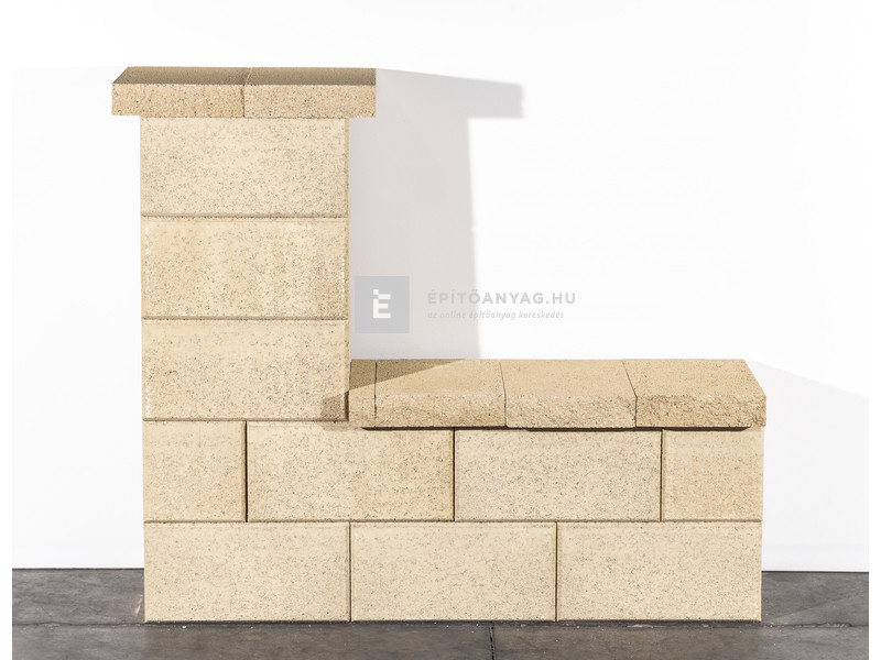 Leier Modern kerítéskő sarokelem natúr beige 40x20x20 cm