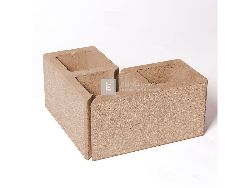 Leier Modern kerítéskő sarokelem natúr, beige 20x40x20 cm