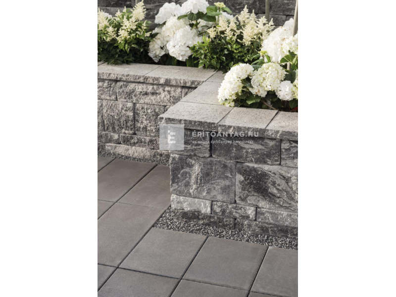 Viastein Mattone Tres Via+ Roppantott fedlap végelem antracit-fehér árnyalt 30x30x8 cm