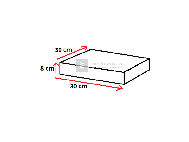 Viastein Mattone Tres Via+ Roppantott fedlap végelem antracit-fehér árnyalt 30x30x8 cm