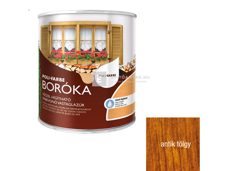 Poli-Farbe Boróka Lazúr antik tölgy 0,75 l